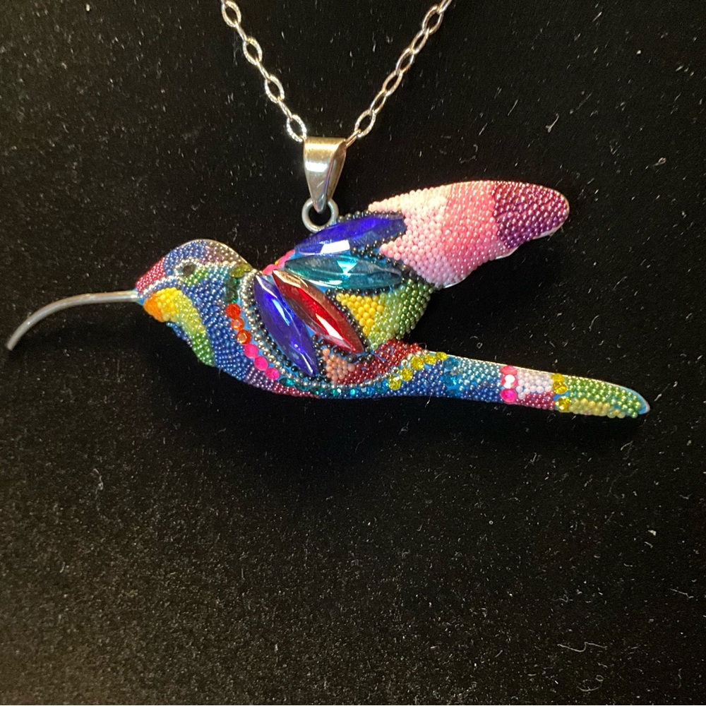 Colorful Hummingbird Pendant for Bird Lovers